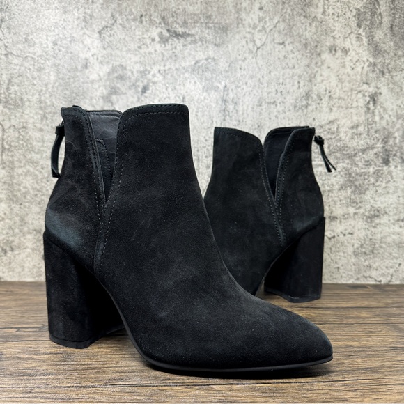 Steve Madden black suede Thrived ankle boots, black leather, size 8.5 - Picture 3 of 9